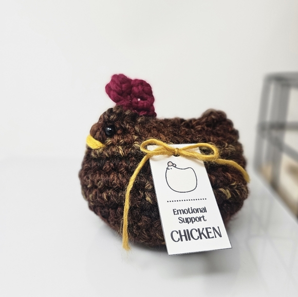 Emotional Support Chicken, Crochet Chicken, Handmade Chicken - Picture 2 of 9